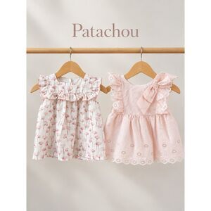 Patachou Baby Girls 9M Bundle Pink White Floral Ruffle Tops Cottagecore Cute